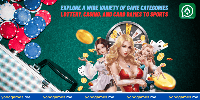 Explore a wide variety of game categories from Lottery, Casino, and Card Games to Sports, only at Yono Game