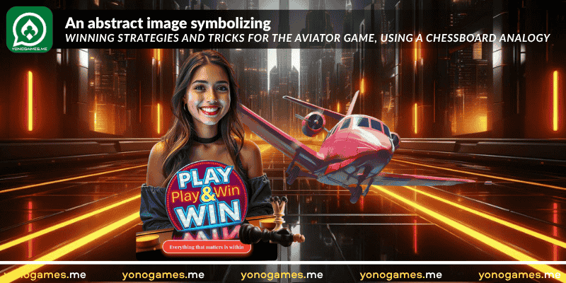 An abstract image symbolizing winning strategies and tricks for the Aviator game, using a chessboard analogy